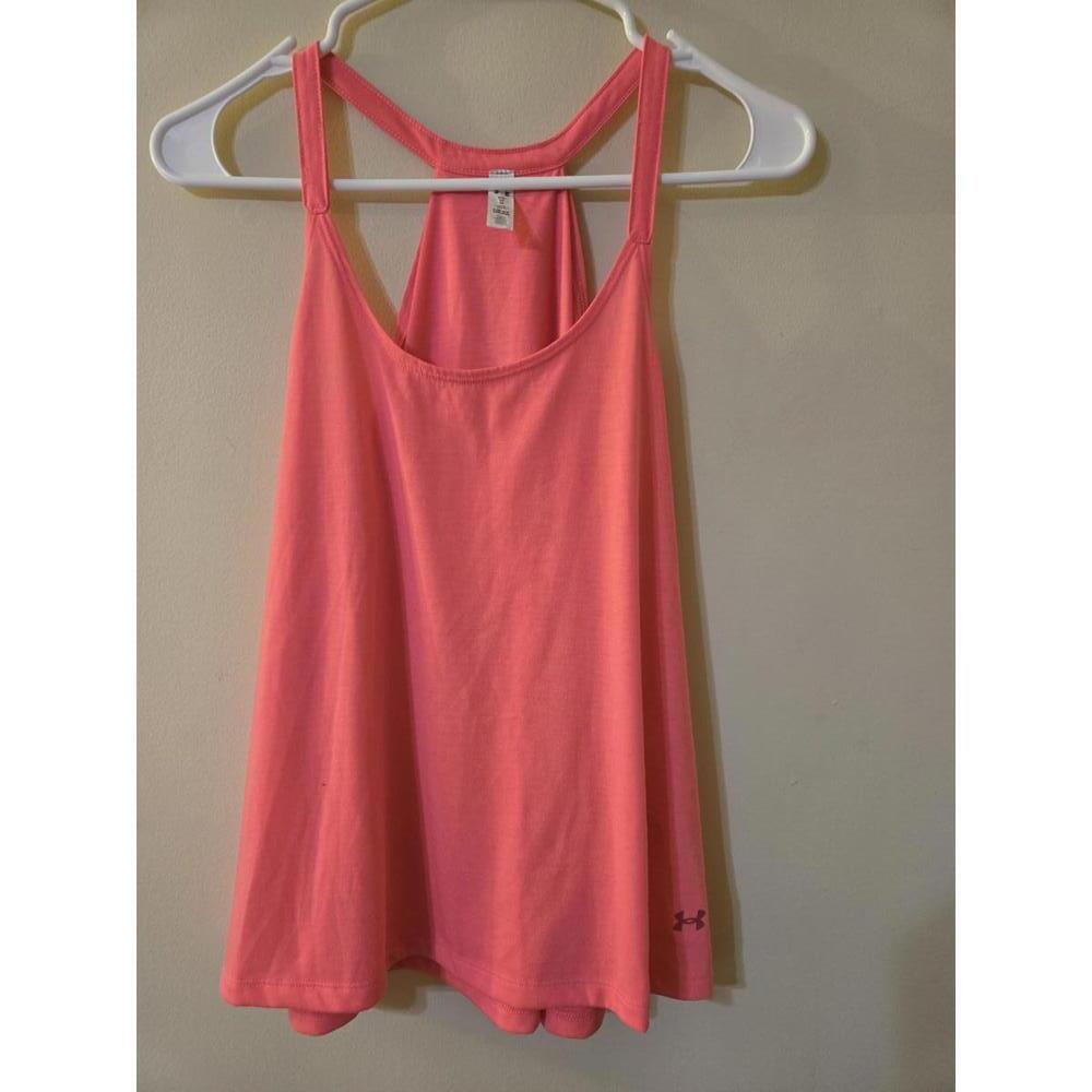 Under Armour Women's HeatGear Pink Racerback Tank Top, Medium